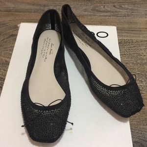Zara black rhinestone ballet flats.